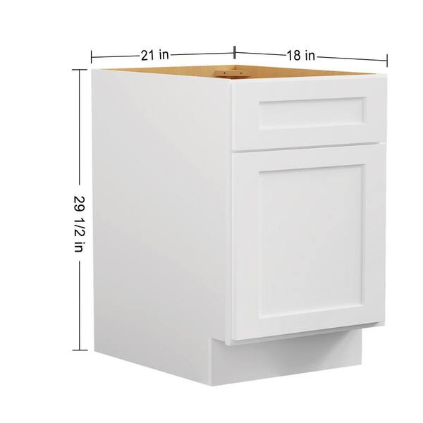 18 in. W x 21 in. D x 29.5 in. H in Shaker White Plywood Painted Ready to Assemble 2-Drawer File Base Cabinet