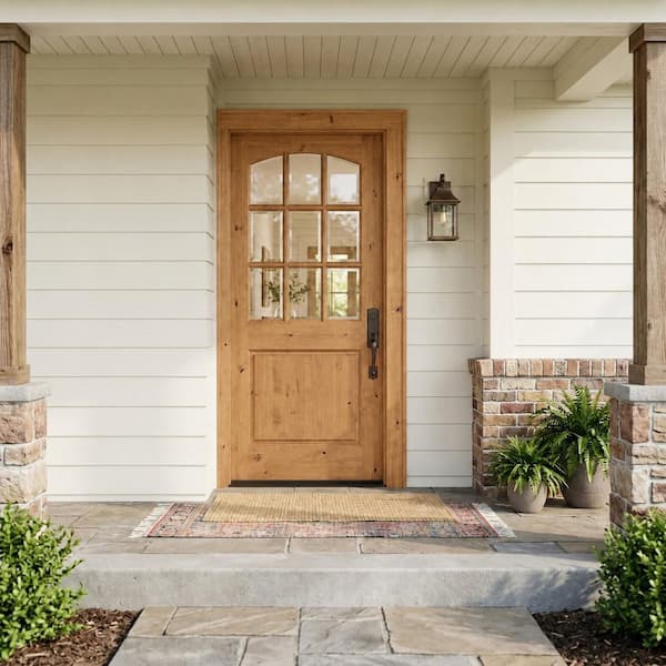 Krosswood Doors 36 in. x 80 in. Rustic Knotty Alder Arch Top 9