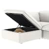 J&E Home 122.82 in. 4-Pieces Flared Arm Modular Velvet Modern Sectional Sofa in White 4-Pieces JE-120WE-2345