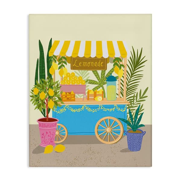 Food Market Lemonade Stand by Jo Reid Unframed Food Graphic Art Print 20 in. x 16 in.