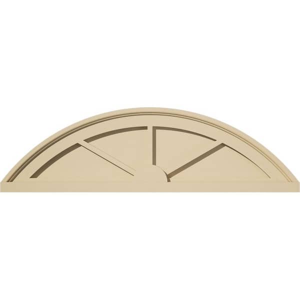 30-in. W x 8-1/2-in. H x 2-in. P Segment Arch 3 Spoke Signature Urethane Pediment, Primed Tan