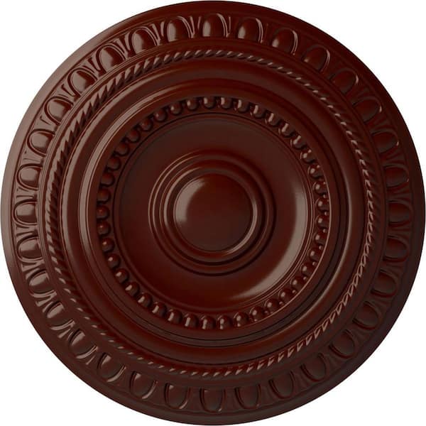 Ekena Millwork 15-3/4" x 1-3/8" Artis Urethane Ceiling Medallion (Fits Canopies upto 6-7/8"), Brushed Mahogany