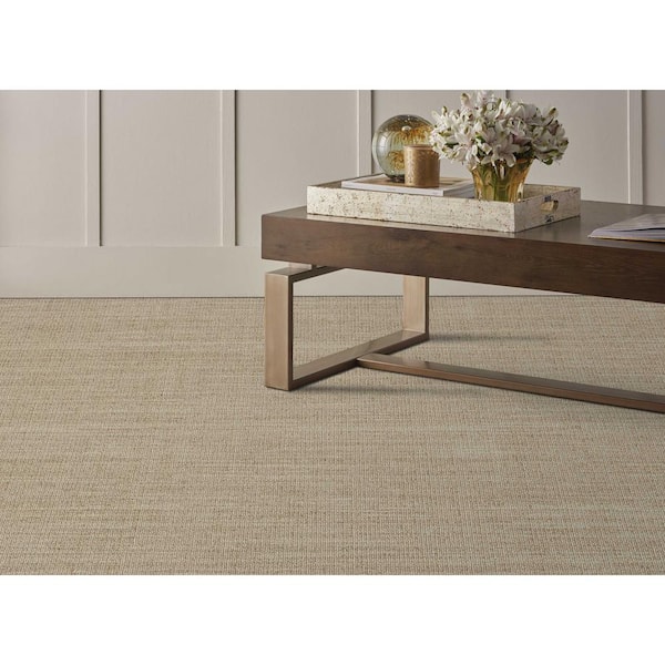 Terrestrial Highland Brown 13.2 ft. 35.39 oz. Wool Loop Installed Carpet