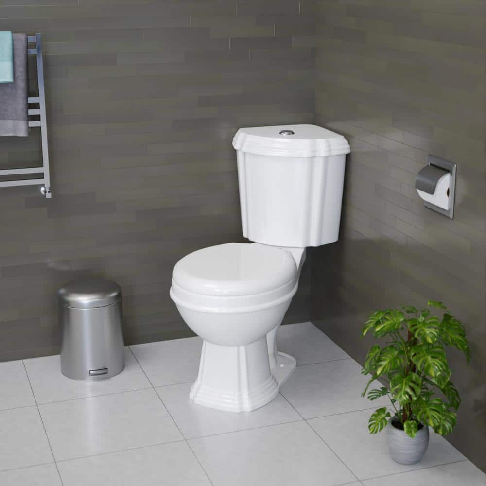 Sheffield White Round Corner Dual Flush Two-Piece Toilet