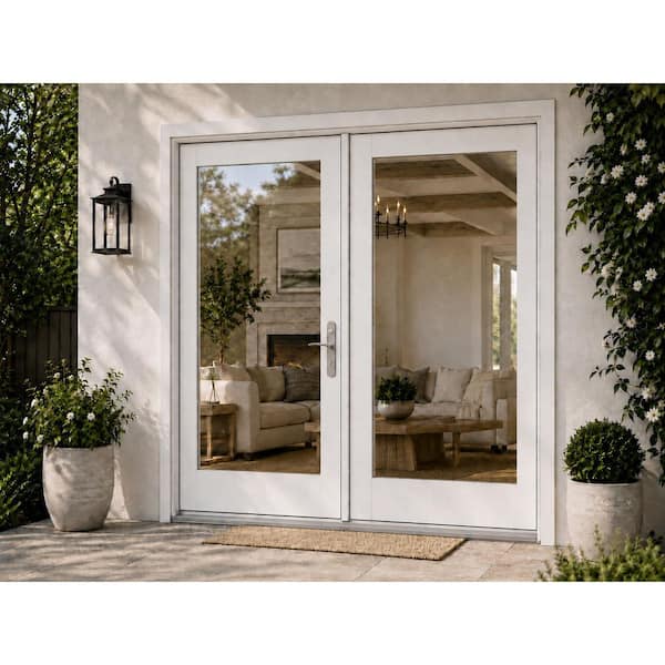 MP Doors 72 in. x 80 in. Fiberglass Smooth White Left-Hand Inswing