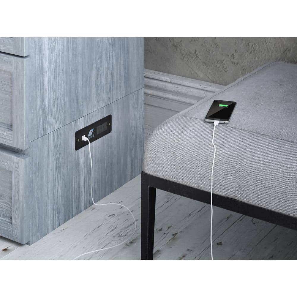 Driftwood Queen Murphy Bed Chest with Storage Drawer