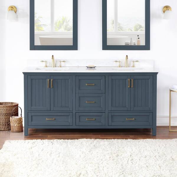 Altair Isla 72 in. W x 22 in. D x 34.5 in. H Double Sink Bath Vanity in ...