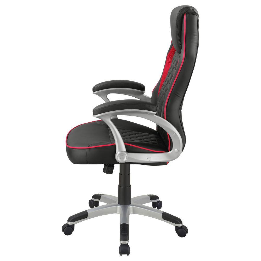 High Back Black and Red Faux Leather Swivel Executive Chair