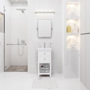 VERA 18 in. W Bath Vanity in Pure White Finish with Ceramics Integrated Vanity Top with White Basin