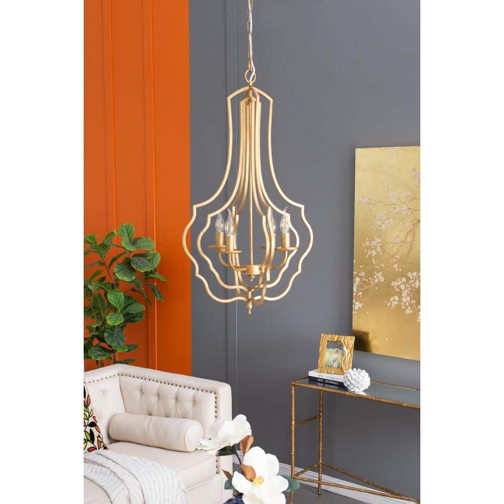 4 Lights Gold Globe Mental Chandelier for Kitchen Dining Room Foyer Entryway with No Bulbs Included price history on PriceWatchPro