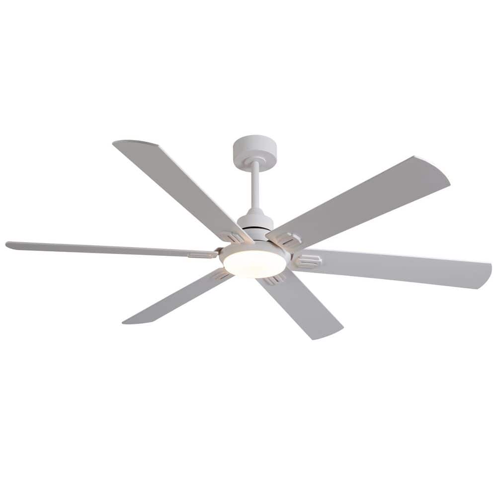 60 in. Smart Indoor White Downrod Mount Standard Ceiling Fan with Light and Remote Control price history on PriceWatchPro