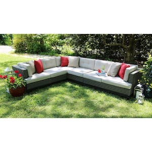 Camilla 4-Piece All-Weather Wicker Patio Sectional with Sunbrella Fabric