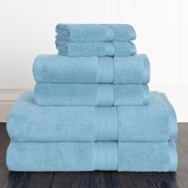 Home Decorators Collection Ultra Plush Soft Cotton Lake Blue 18-Piece Bath Towel Set