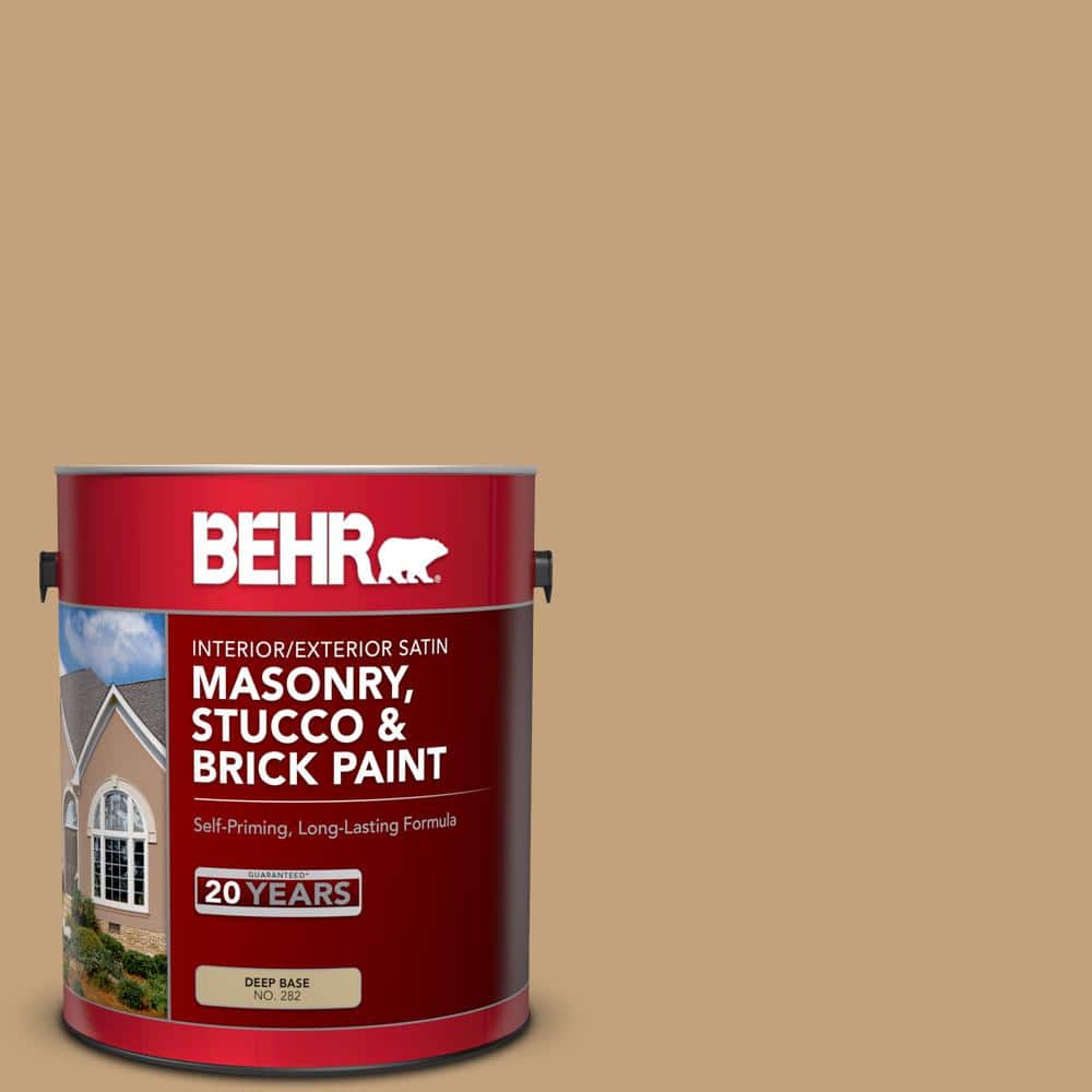 Behr 1 Gal Sc 145 Desert Sand Satin Interior Exterior Masonry Stucco And Brick Paint 1 The Home Depot