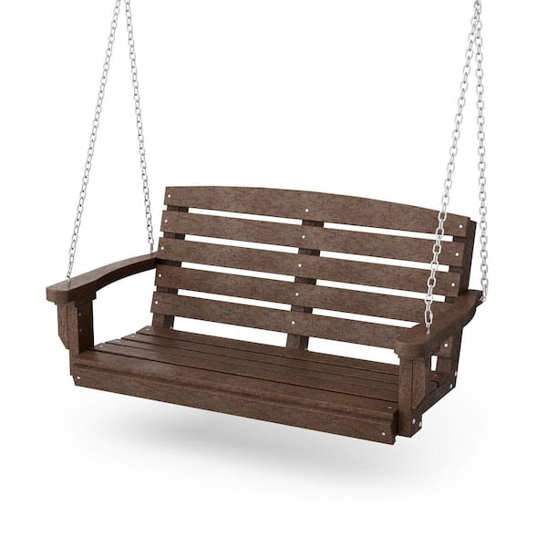 Wildridge Classic 2-Person Tudor Brown Plastic Porch Swing