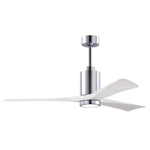 Patricia-3 60 in. Integrated LED Polished Chrome Ceiling Fan with Light Kit