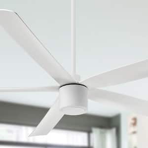 RAVIAN 5-Blade 72 in. Indoor/Outdoor Matte White Modern Ceiling Fan with Remote Included