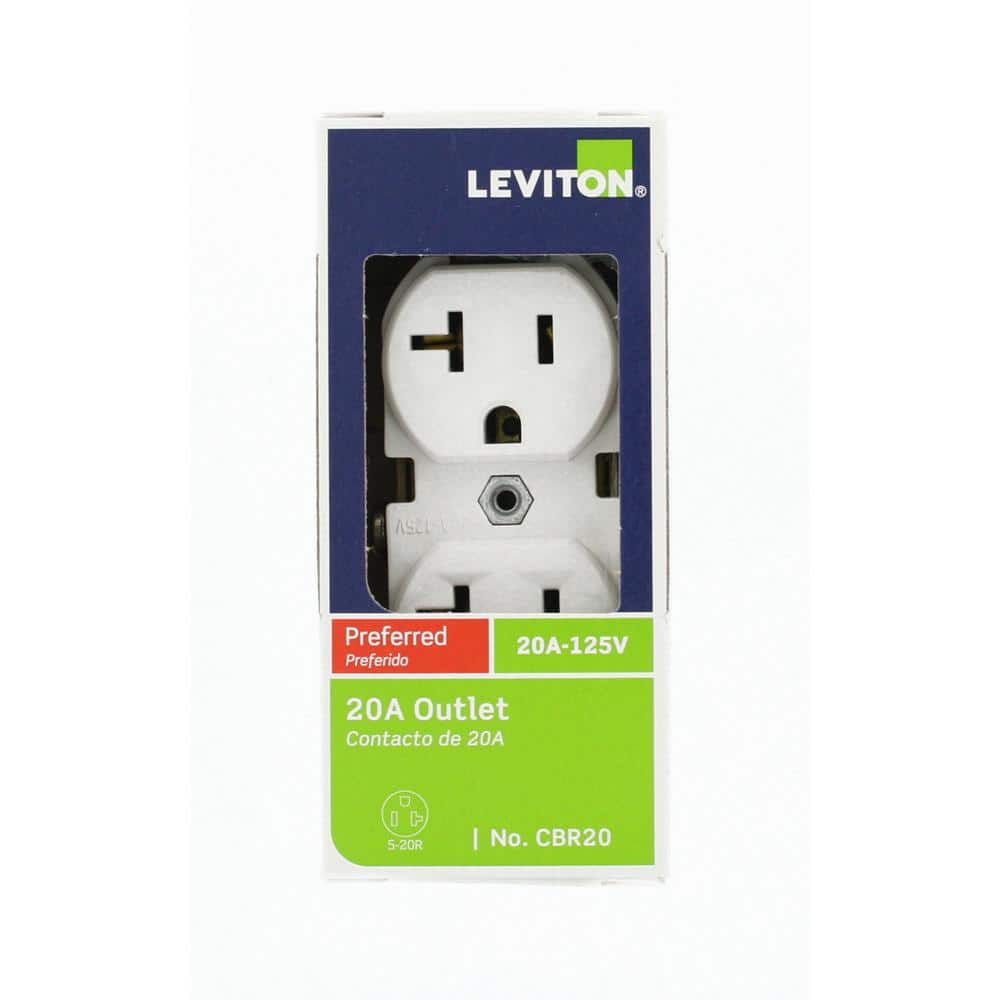 White Thermoplastic Commercial Duplex Power Outlet with Wall Plate