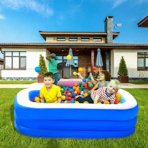 120 in. W x 70 in. D x 22 in. H Inflatable Swimming Pool, Above Ground PVC Outdoor Ocean Toy Pool for Kids, Adults