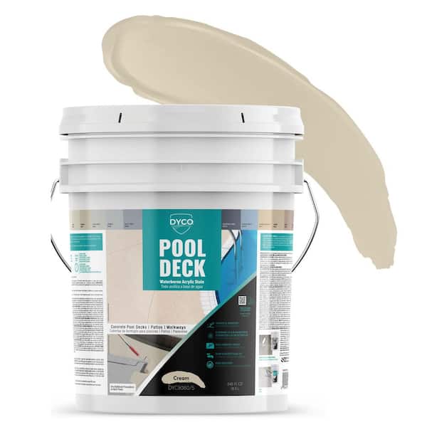 Dyco Paints Pool Deck 5 gal. 9060 Cream Low Sheen Waterborne Acrylic Stain