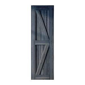 26 in. x 84 in. K-Frame Navy Solid Natural Pine Wood Panel Interior Sliding Barn Door Slab with Frame