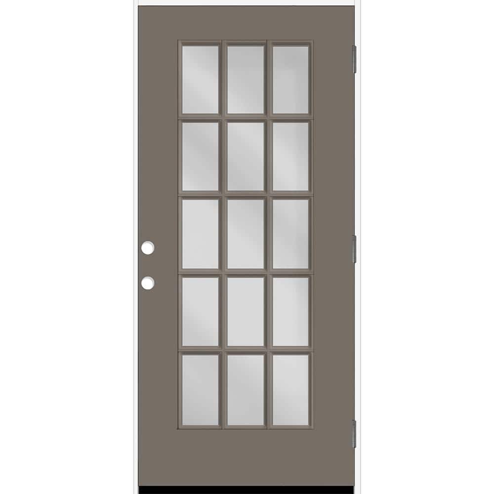 Reliant 32 in. x 80 in. FullLite 15L SDL Clear Glass LHOS Kindling Finish Fiberglass Prehung Front Door w/4-9/16 Jamb price history on PriceWatchPro