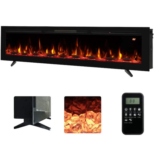 Prismaster ...keeps your home stylish 70 in. Recessed Electric Fireplace inserts,Freestanding and Wall-Mounted,14 Flame Colors,6-Brightness Levels,62℉-99℉