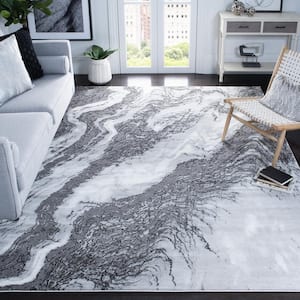 Craft Light Gray/Gray 8 ft. x 10 ft. Marbled Abstract Area Rug