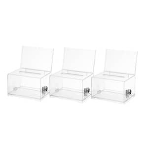 Acrylic Clear Locking Suggestion Box (3-Pack)