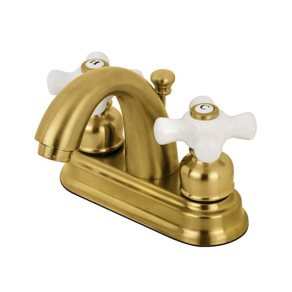 Kingston Brass Restoration 4 In. Centerset 2-Handle Bathroom Faucet ...