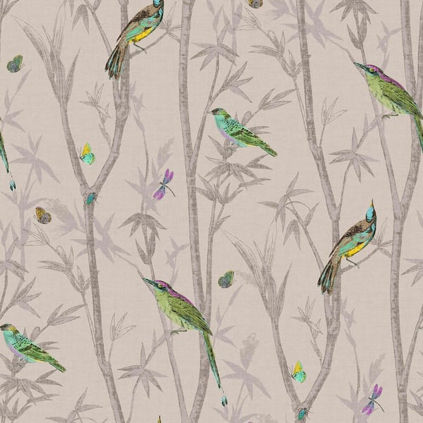 Graham & Brown NEXT Chinoiserie Bird Trail Natural Removable Non-Woven Paste the Wall Wallpaper