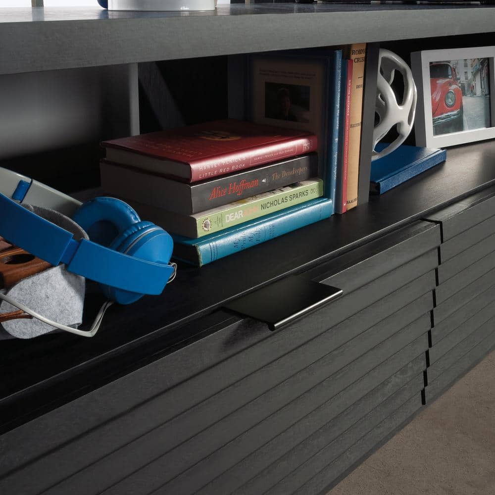 Raven Oak 70'' Entertainment Credenza with Cabinet Storage
