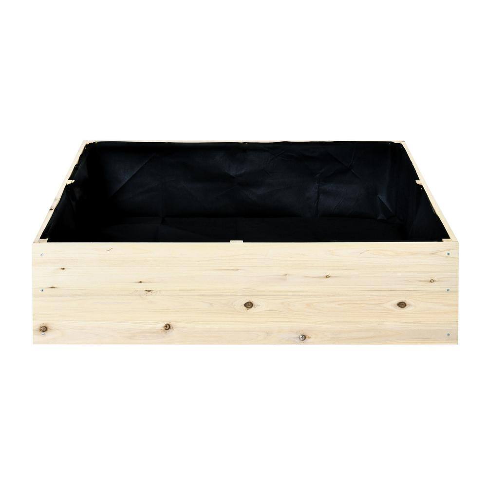 Elevated Wooden Garden Bed Kit, 4 x 4 x 12 with Liner for Vegetables, 