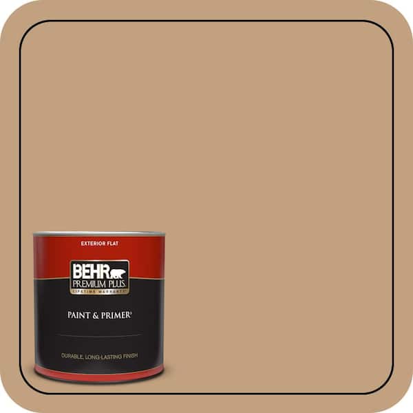 BEHR PREMIUM PLUS 1 qt. #S280-4 Real Cork Flat Exterior Paint & Primer