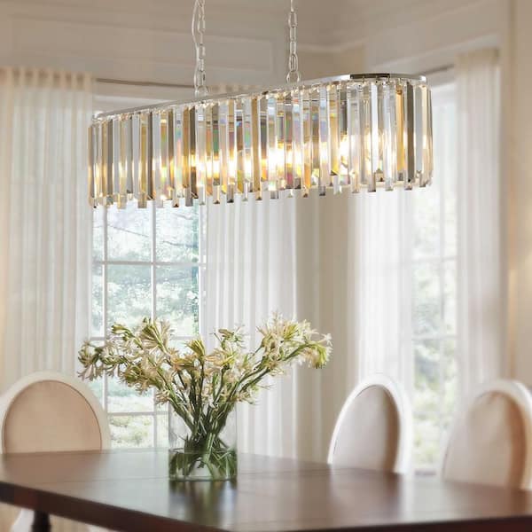 Maxax Jackson 4-Light 15 in. Chrome Flush Mount With Crystal