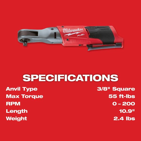 Milwaukee M12 FUEL 12V Lithium-Ion Brushless Cordless 1/2 in. Ratchet  (Tool-Only) 2558-20 - The Home Depot