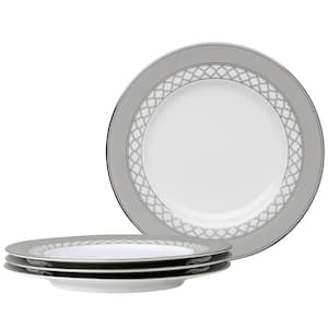 Eternal Palace 8.25 in. (Platinum) Porcelain Salad Plates, (Set of 4)