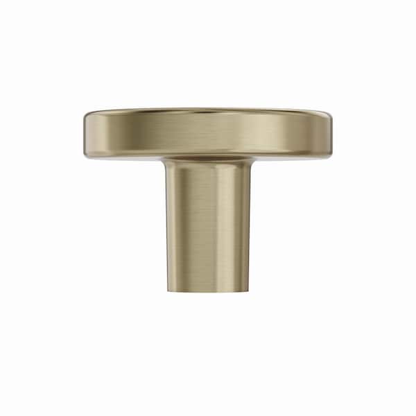 10-Pack Sutton 1-3/8 in. (35mm) Modern Brushed Gold Round Cabinet Knobs