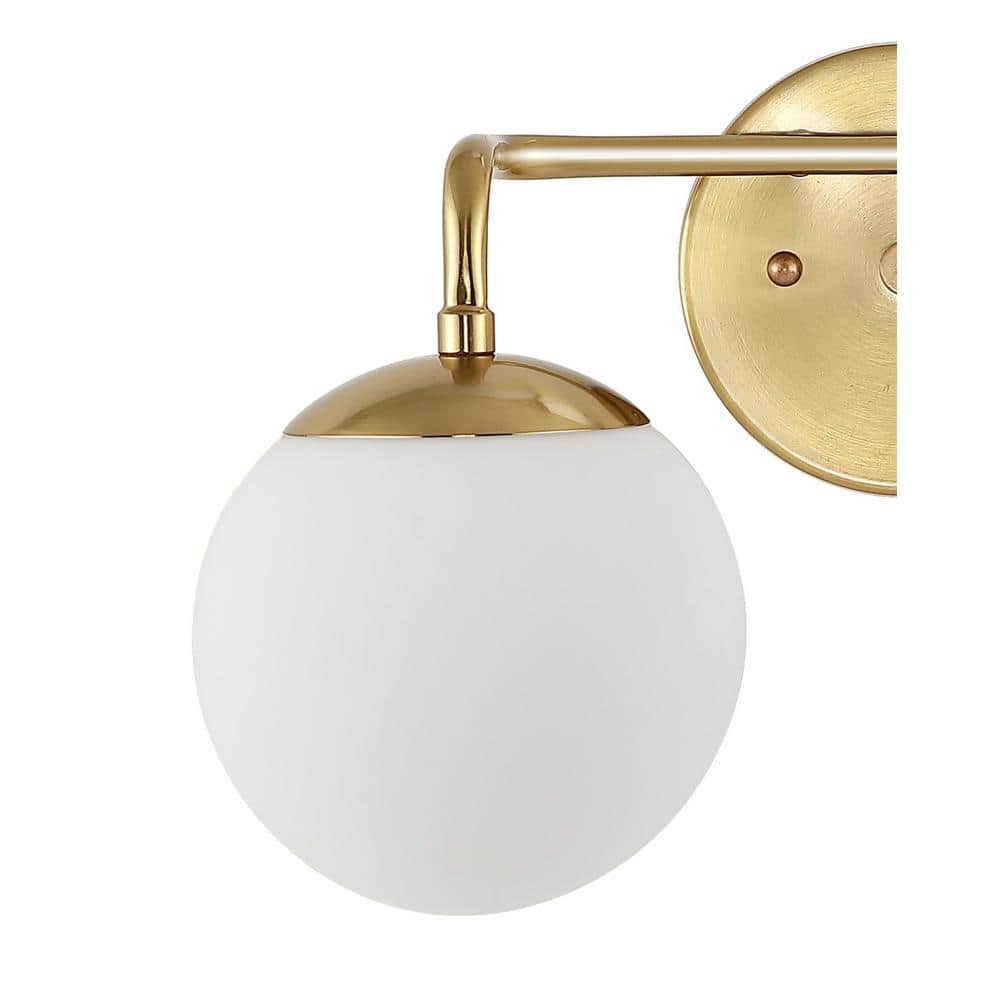 Louis Parisian 15" Brass Gold Globe LED Vanity Light with Frosted Glass