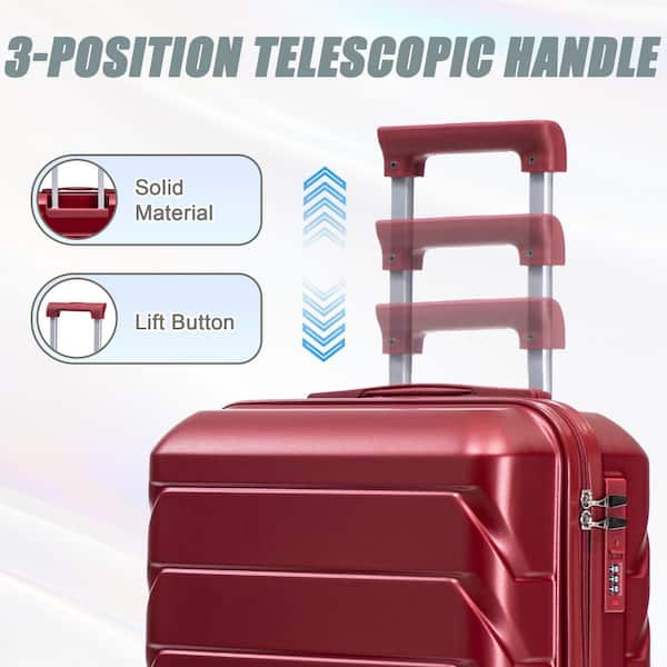 Noble House Lavor 2-Piece Wine Red ABS Hardside Spinner Wheel