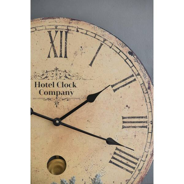 Afoxsos 23 in. x 23 in. Beige Wall Clock with Rhythmic