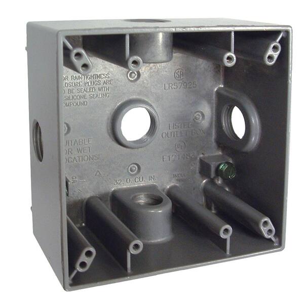 BELL 2-Gang Weatherproof Box with Five 1/2 in. Outlets