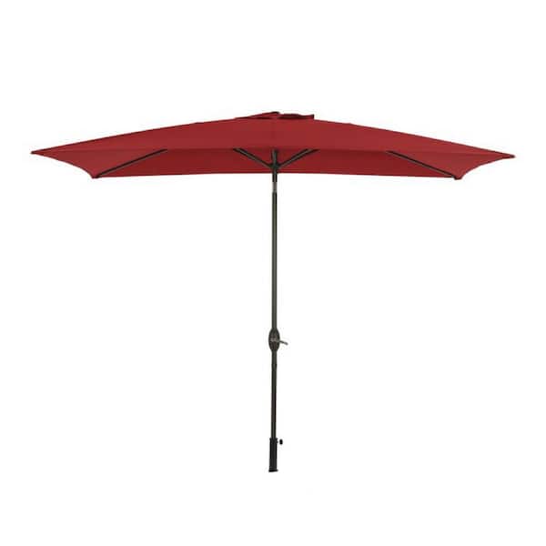 Cesicia 10 ft. Aluminium Rectangular Tilt Patio Umbrella in Red