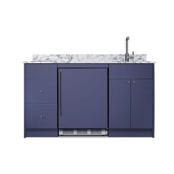 63 in. Compact Kitchen in Midnight Navy