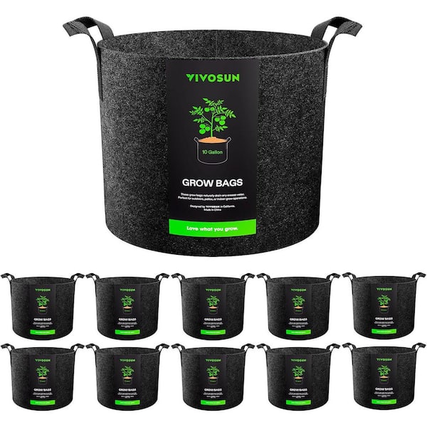 30 gal. Heavy Duty Thickened Nonwoven Fabric Plant Grow Bags with Handles (10-Pack)