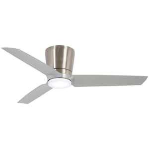 Pure 48 in. Integrated LED Indoor Brushed Nickel Ceiling Fan with Light Kit with Wall Control