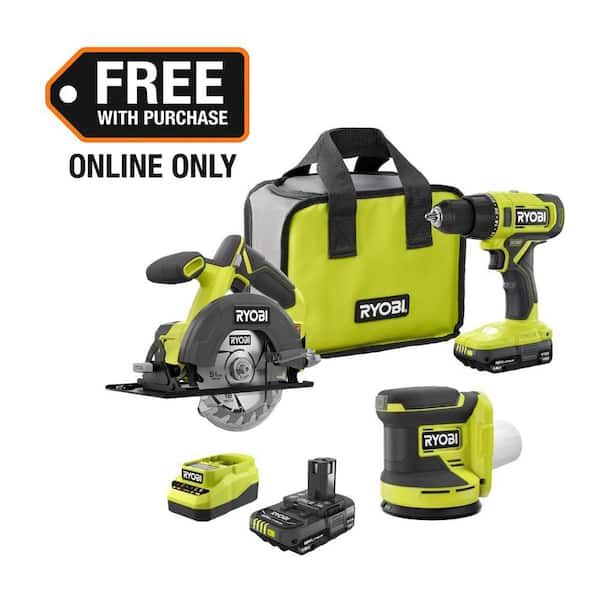 ONE+ 18V Cordless 2-Tool Combo Kit w/ Drill/Driver, Circular Saw, (2) 1.5 Ah Batteries, Charger, & FREE Sander