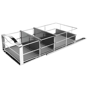 9 in. Pull-Out Cabinet Organizer in Polished Chrome and Grey