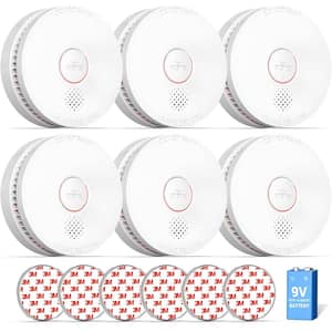 PHOTOELECTRIC SMOKE ALARM WITH 9V REPLACEABLE BATTERY 6-PACK