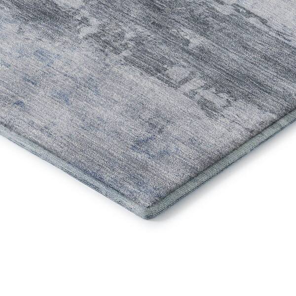 Mayfield Premium Machine Washable Abstract AMF2145 Blue 2 ft. x 7 ft. Runner Rug